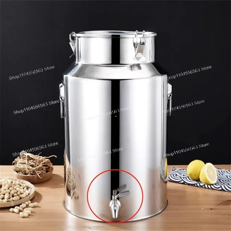 Tank Edible Oil Tank Peanut Milk tea Wine Sealed Tank Brewing Fermentation Stainless Steel Sealed Barrel with Faucet ransport