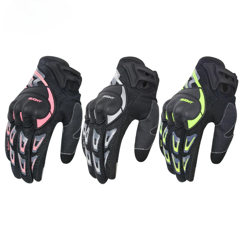 

Full Finger Racing Motorcycle Gloves Stylishly Decorated Antiskid Wearable Gloves Thin Mesh Breathable All-season Gloves