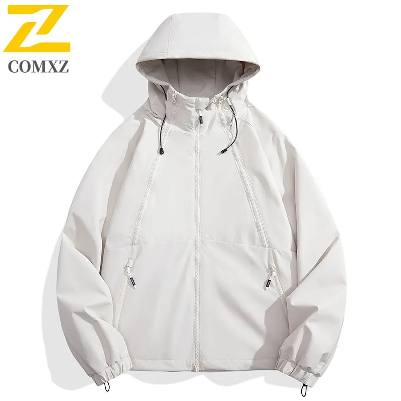 

COMXZ 2025, высококачественное трендовое пальто с тремя доказательствами, мужское весенне-осеннее функциональное ветровка с капюшоном, свободная горная винтажная куртка