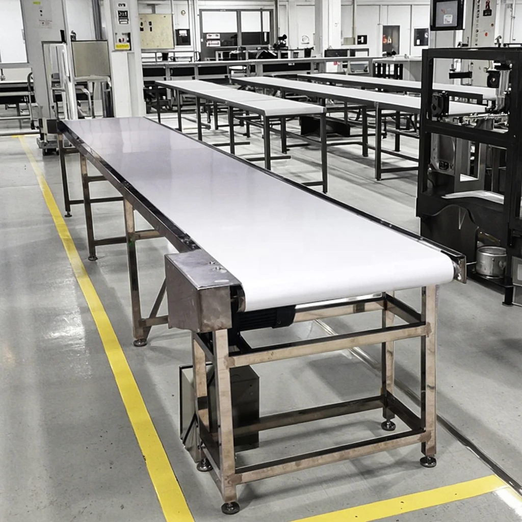 Customized Stainless Steel Food Grade PU Belt Conveyors Band Machine for Restaurant Manufacturing Plant Retail Industries CE