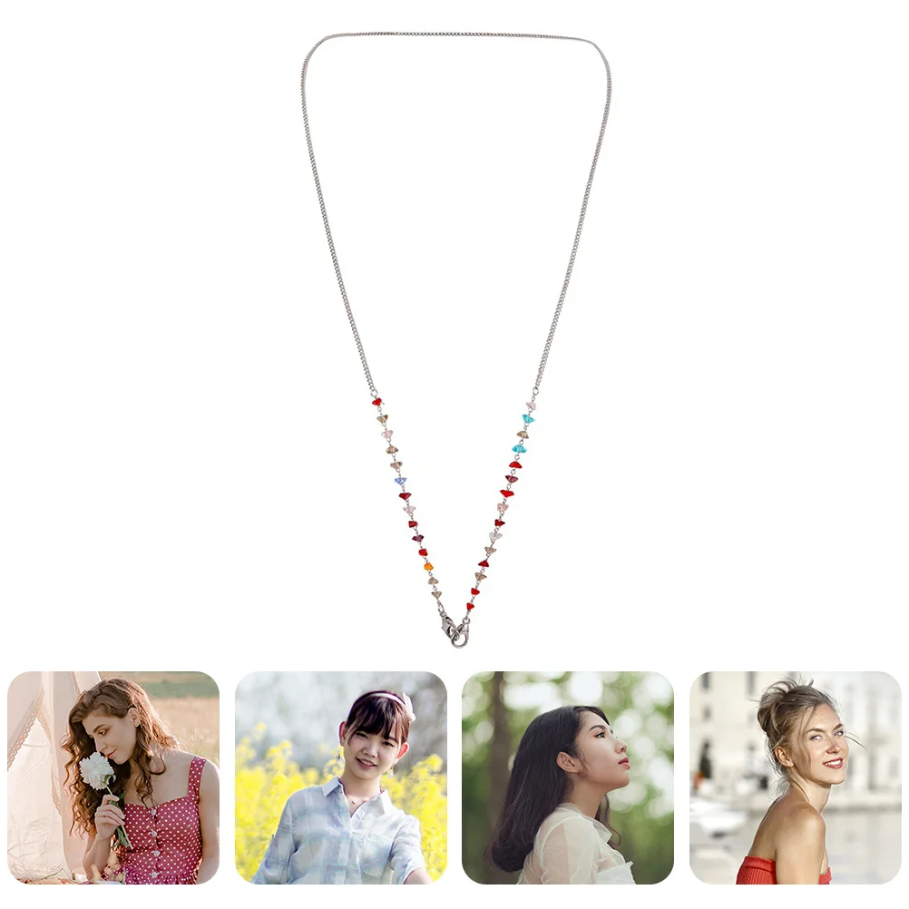 

1Pcs Pearl Eyeglasses Chain Woman Long Necklace Stylish Non-Skid Mask Hanging Chain Practical Jewelry for Birthday Wedding