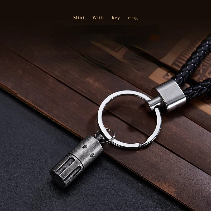 New Portable Mini Keychain Retro Kerosene Lighter Waterproof Cigarette Lighter Outdoor Survival Tool Men\'s Gift