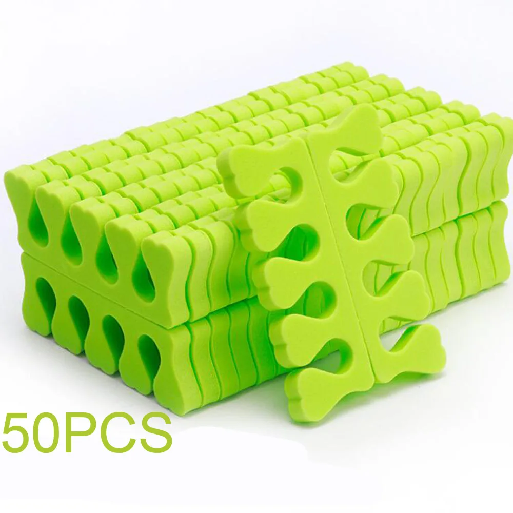 50 Paar weiche Zehentrenner für Finger und Füße, Nagelkunst-Werkzeuge, flexibles Herz-Design, Nagelkunst-Übungsset für Maniküre und Pediküre, Fußstützen