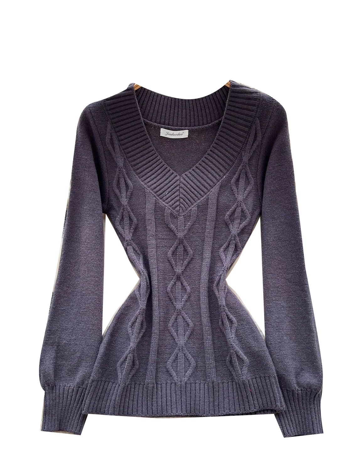 Maglione lavorato a maglia retrò coreano Sle Long Sve Sciolto dimagrante Lusso Ladylike Commute Top Cardigan in puro colore V-ne alla moda