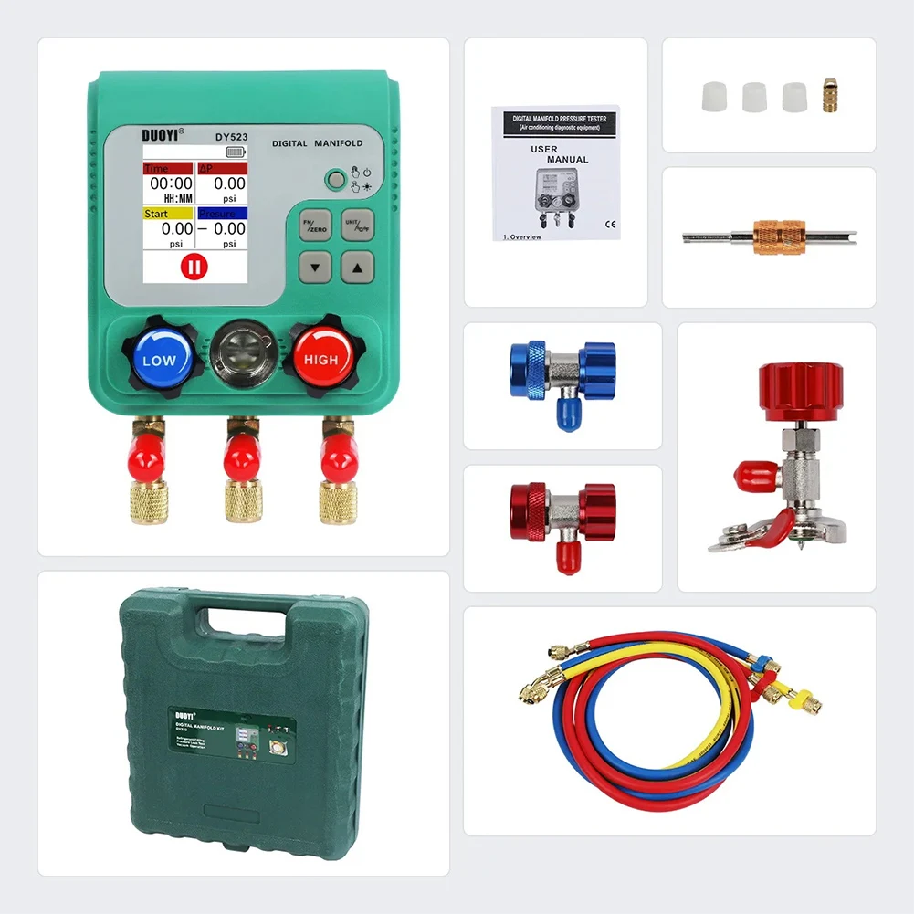 0-6000Kpa wskaźnik podciśnienia chłodniczego Dy523 cyfrowy Mainfold Hvac klimatyzator próżniowy miernik temperatury ciśnienia Tester