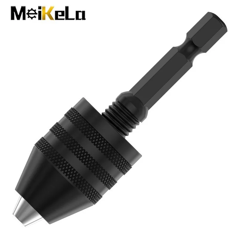 Meikela Keyless Drill Chuck 0.3-8mm Self-Tighten Electric Drill Bits Collet Fixture Tools 1/4\