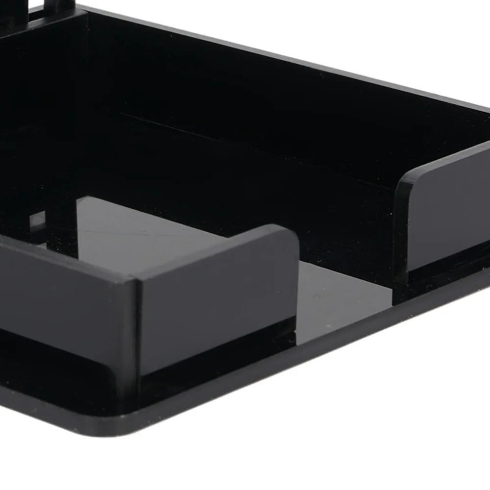 Efficient ABS Sticky Note Holder Black 3x3 Inch Memo Pad Organizer Reusable Notepad Holder Office Desk