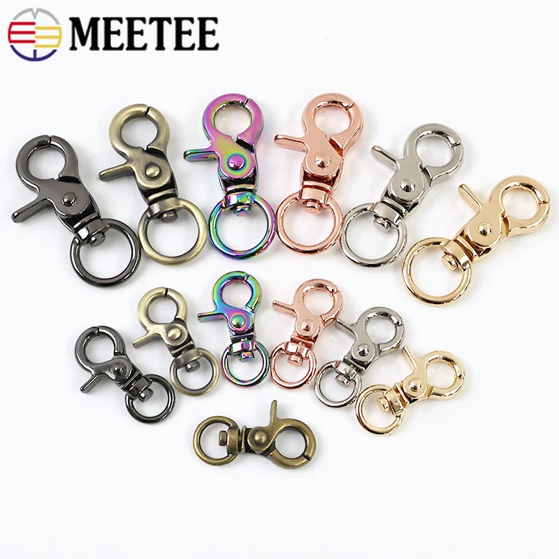 

20Pcs Meetee 10/13mm Metal Swivel Lobster Clasp Hangbag Chain Decorative Trigger Clip Dog Collar Connector Hardware Accessories