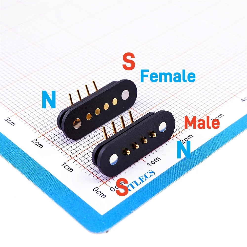 

Подпружиненный магнитный разъем Pogo Pin, 4 полюса, шаг 2,5, сквозное отверстие под углом, штекер-гнездо, 2 А, 36 В постоянного тока, зарядный зонд, 5 пар