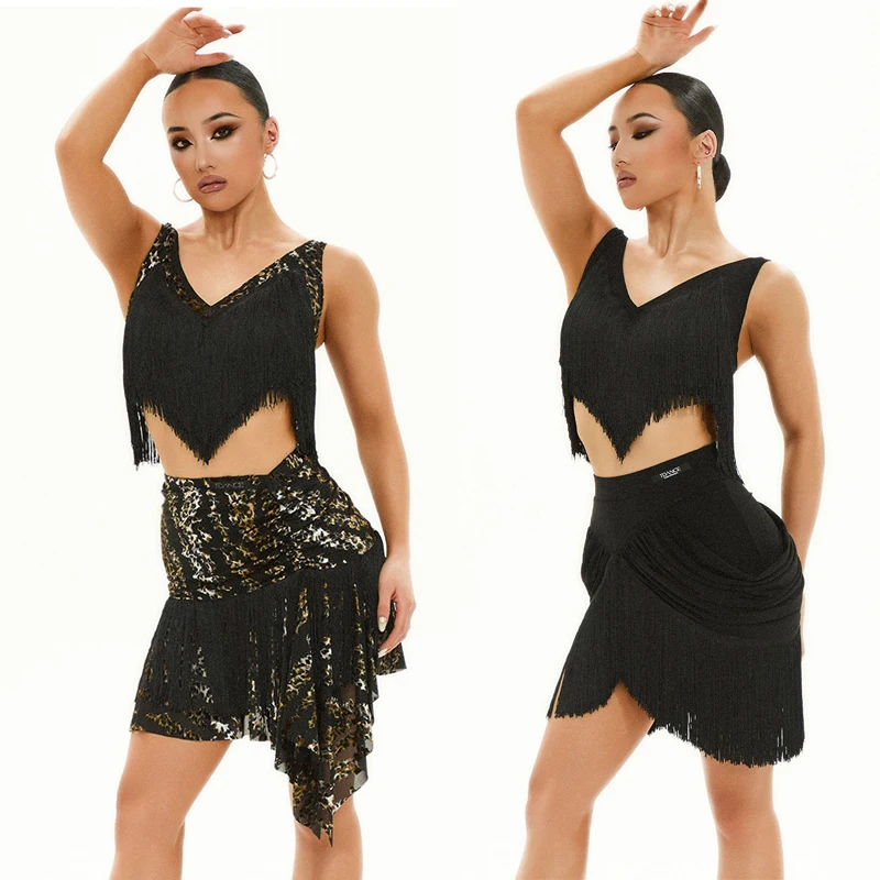 

Одежда для танцев для взрослых, румба, самба, танцевальная одежда для женщин, Frin 3) Top, юбка с блестками, сексуальные костюмы для соревнований по латинским танцам, SL13451