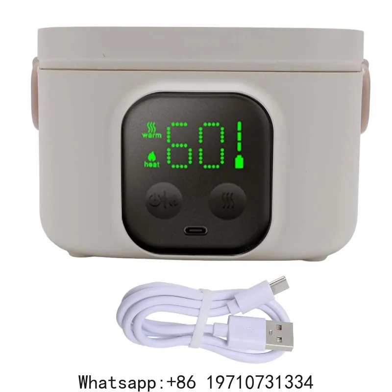 500ml Food Warmer Bowl Timer Intelligent Constant Temperature Bowl Fast Heating Insulated Lunch Container Stainless Steel