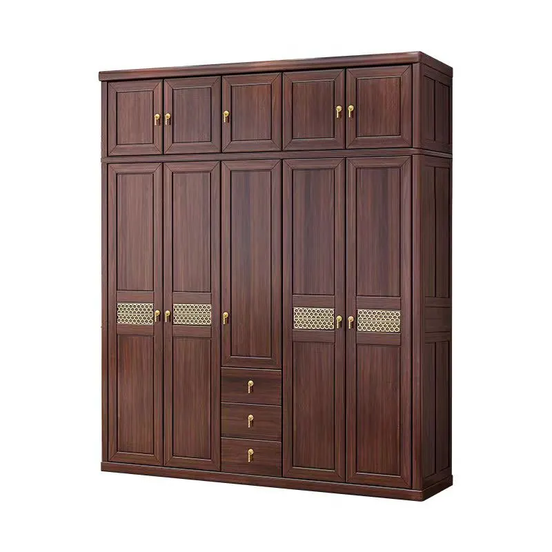 

Ebony wood, new Chinese style, solid wood, retro style, large wardrobe, bedroom, home