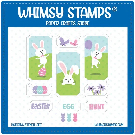 Nouveau 2026 Superbe Pochoir de superposition 'Terrific Tickets Bunnies' pour le scrapbooking DIY, les créations artisanales, les modèles d'album photo et la décoration faite main