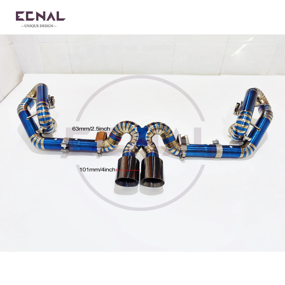 

Ecnal Exhaust Axle-back Pipe without Valve Titanium Alloy Sport Exhaust System for Porsche 911 991.1 GT3 3.8L 4.0L 2012-2015