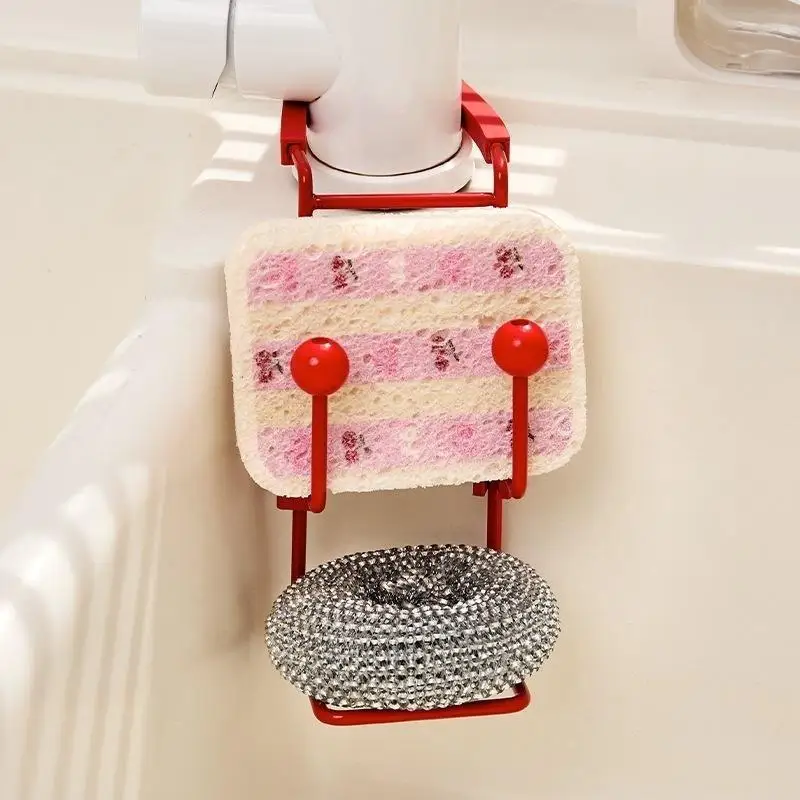 Kitchen Metal Sink Drying Holder Sink Rack Wall Sucker Sponge Storage Soap Stand Dish Cloth Shelf Organizer Holder Products