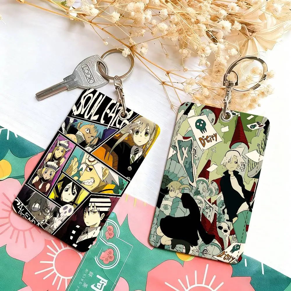 Soul Eater 1 Card Holder, Leather Card Storage Box, Key Chain, Access Tag Holder, ID Card Holder, Key Chain