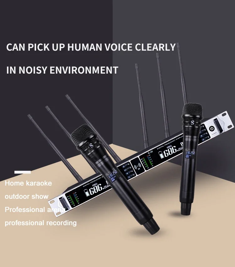 

Ten items TLF Xtuga Professional Noise Cancelling Uhf Wireless Microphones System Built in Dsp