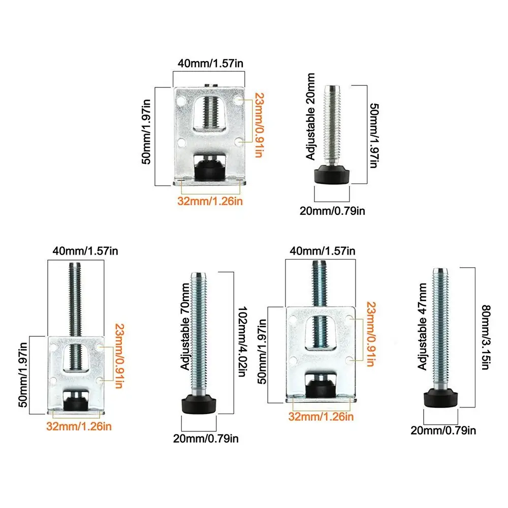 NIEUW Verstelbare meubelstelpoot Zinklegering Zwaar uitgevoerde meubelhoogteverstelling Antislip tafelstelpoten Home Decor