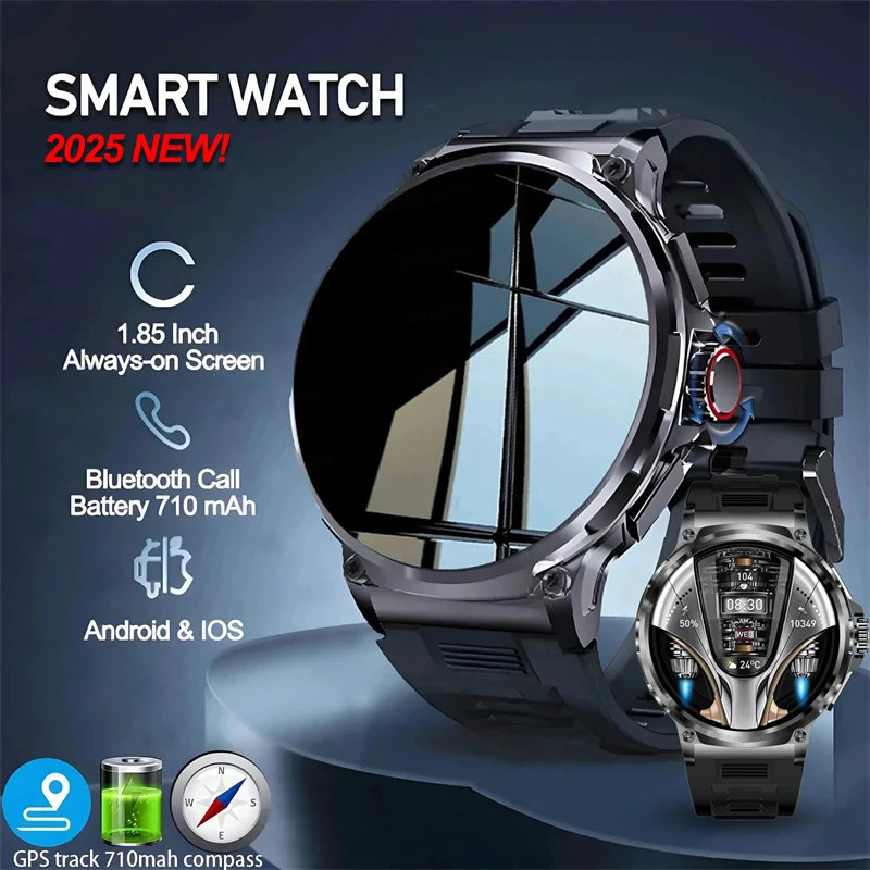 2025 New For Huawei Xiaomi GPS Track Smart Watch Men 1.85