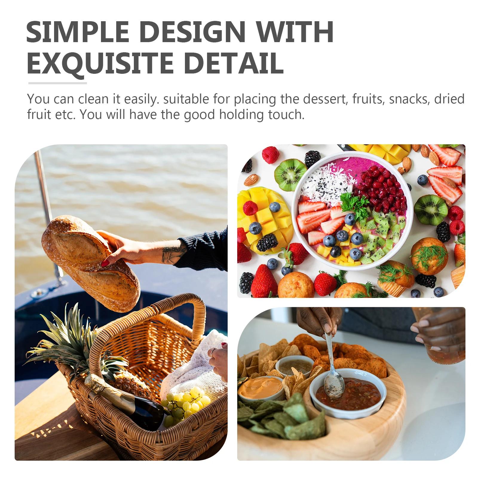 

Wooden Snacks Box With -23X7.5Cm Coffee Fruits Bowl For Home Store Use Lightweight Natural Wooden Bowl