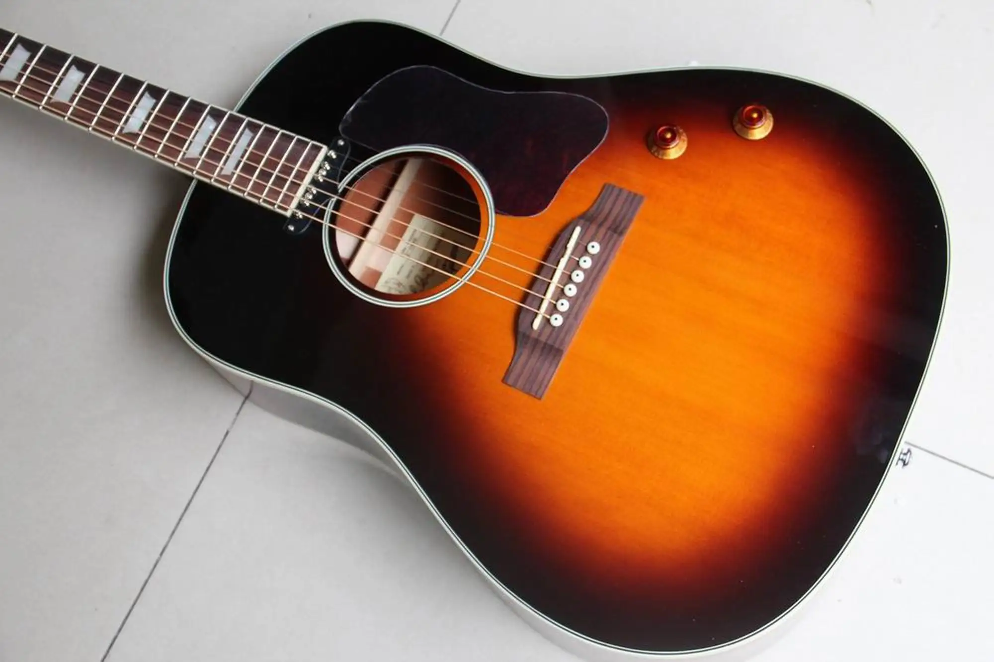 Free Shipping New J160 Acoustic Electric Acoustic Guitar In Vintage Sunburst 120110