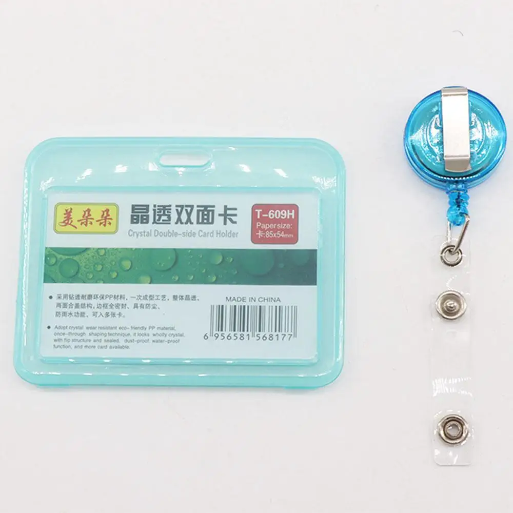 With Keychains School Supplies Work ID Card Student Card Sleeves Credit Cards Protector Transparent Card Cover Bus Card Holder