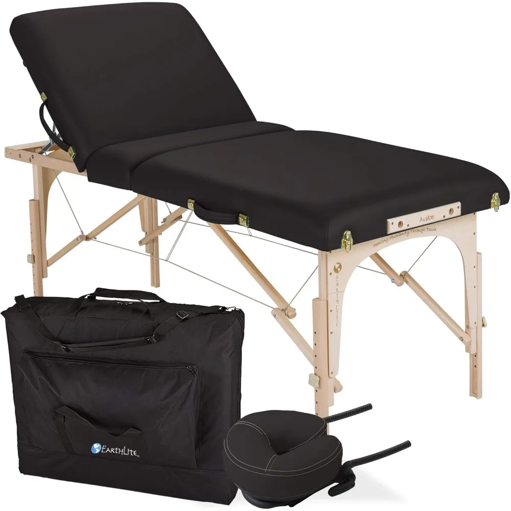 Tragbares Massagetischpaket AVALON – Reiki Endplate, Premium Flex-Rest-Gesichtswiege und Strata-Kissen, Tragetasche