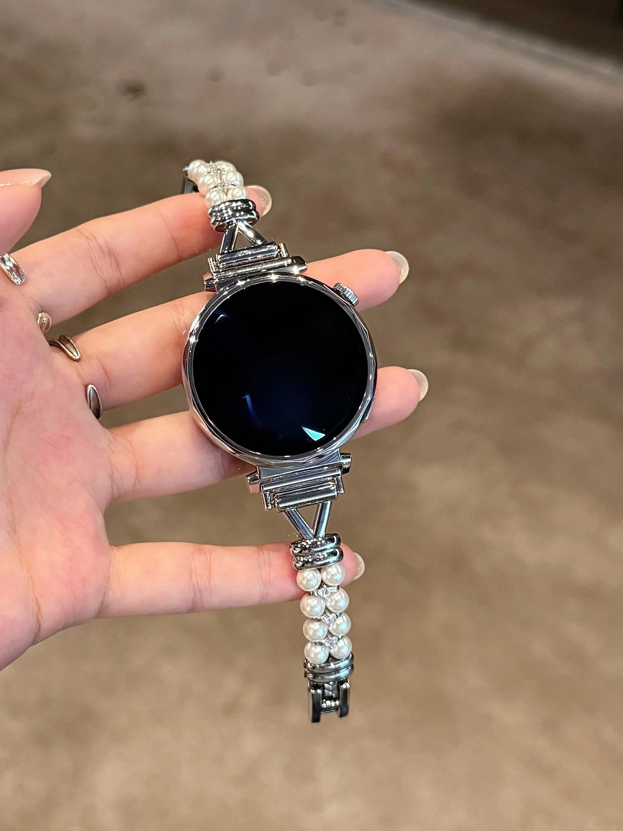 

Suitable for HW Watch Fit3/Fit4 watch straps and HW Band 8/9/10NFC small fragrance pearl handmade watch straps