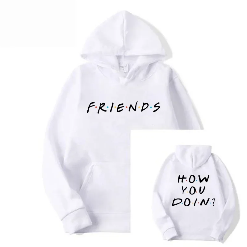 USA  Tv Show Friends How You Doin Hooded Sweatshirt Long Sleeve Printing Casual Pullover Hoodie  Sweatshirt  Men Clothing