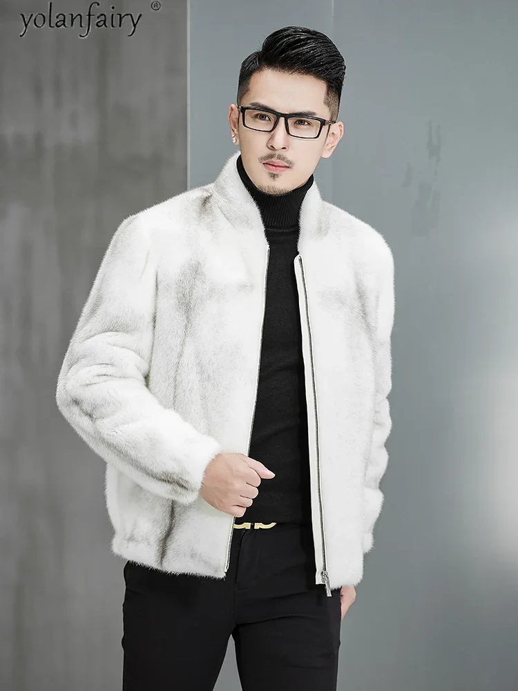 Real Fur Coat Men Clothing Winter Natural Mink Fur Jacket Fashion Plus Size Luxury Bomber Jackets 2021 Chaquetas Hombre KJ6384