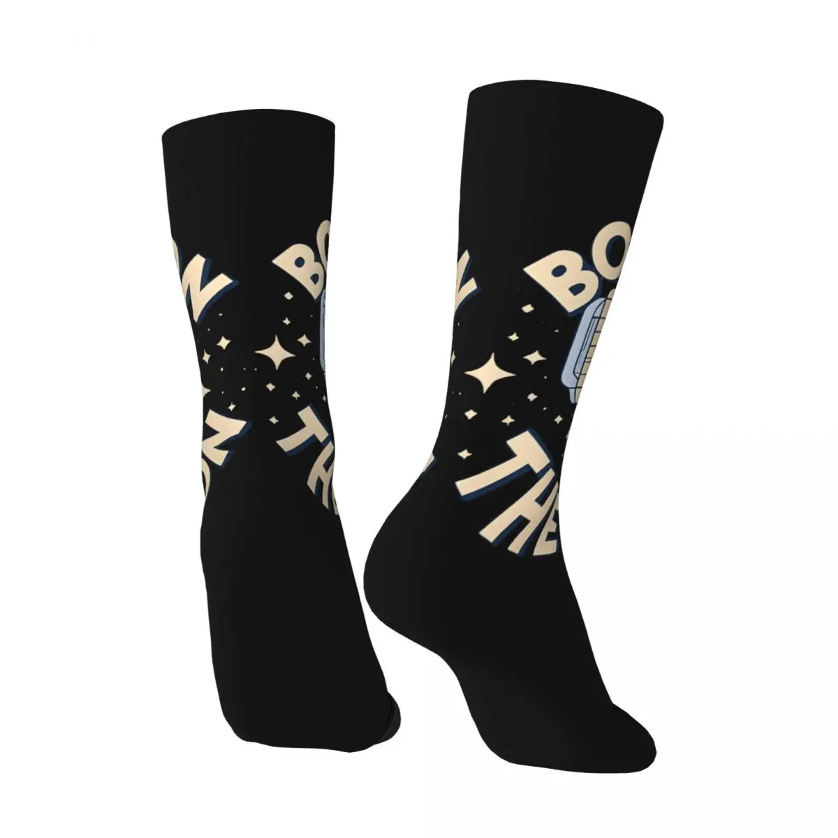 Crazy compression Unbelievable Sock for Men Vintage Space Force Netflix Seamless Pattern Crew Sock Novelty