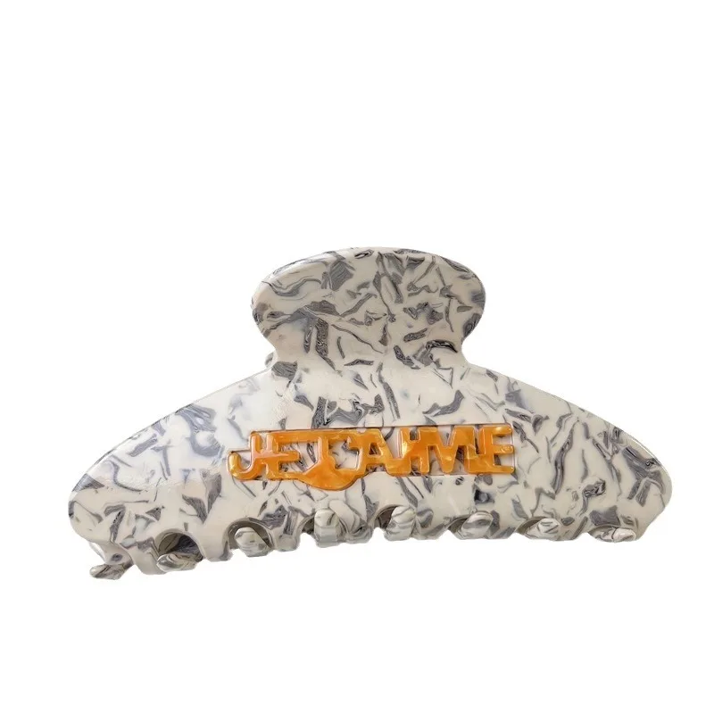 Clipe de garra de carta de concha curvada, meninas doces e legais, cor contrastante, ácido acético, grampo de cabelo