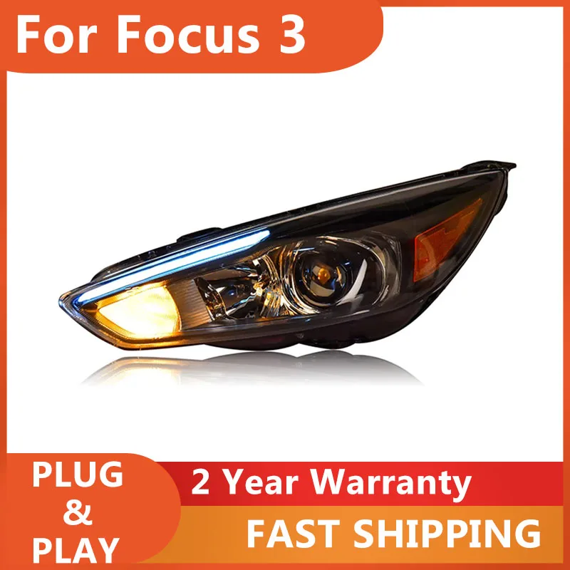 

KOWELL Car Styling for Ford Focus 3 Headlight 2015 2016 Focus ST Style DRL Turn Signal Low High Beam Projector Lens