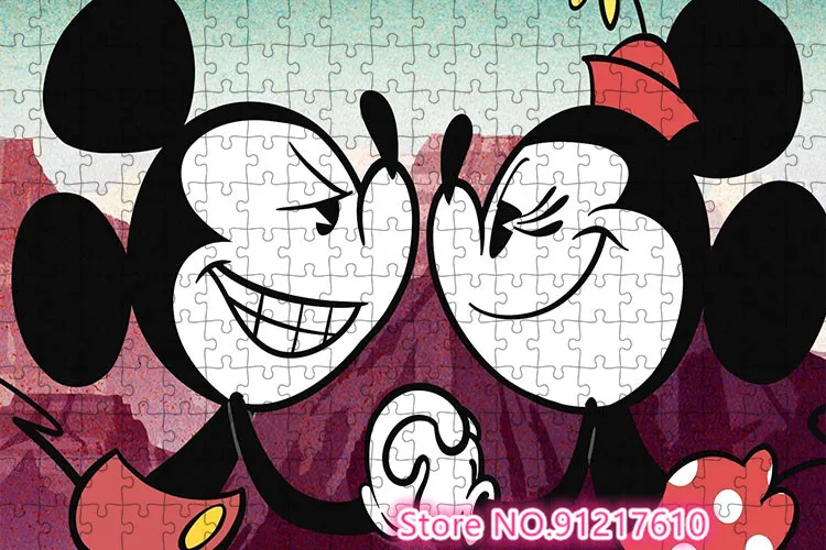 Disney Mickey and Minnie Mouse Jigsaw Puzzle 1000 Piece Paper Puzzle Stress Relief DIY Large Jigsaw Puzzle Unique Gift