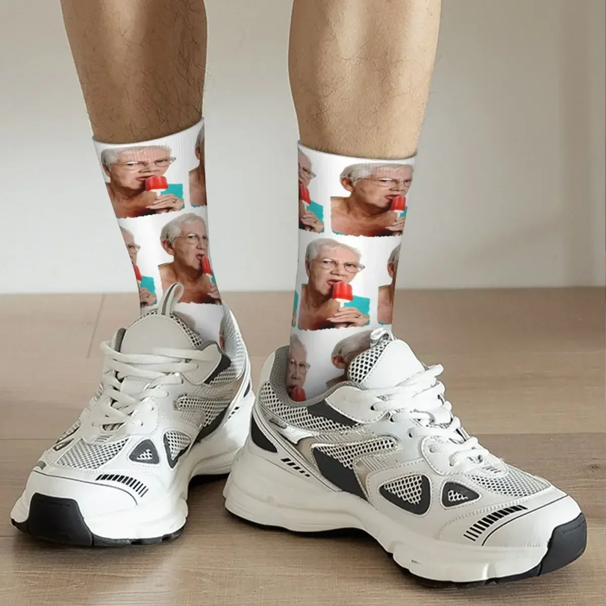 ยาย Granny Ice Cream T เสื้อถุงเท้า Harajuku ถุงน่องคุณภาพสูง All Season ถุงเท้ายาวอุปกรณ์เสริมสําหรับชายหญิงของขวัญ