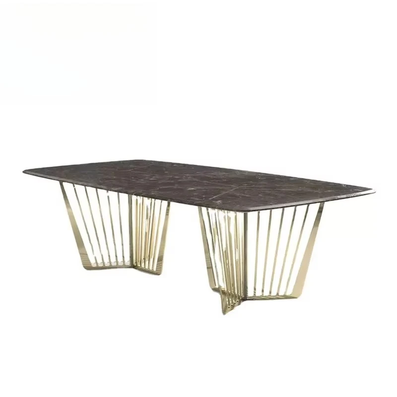 

Artificial Natural Korean Modern Italian Dubai Noble White Black Rectangle Luxury 6 8 10 12 Seater Marble Top Dining Table Sets