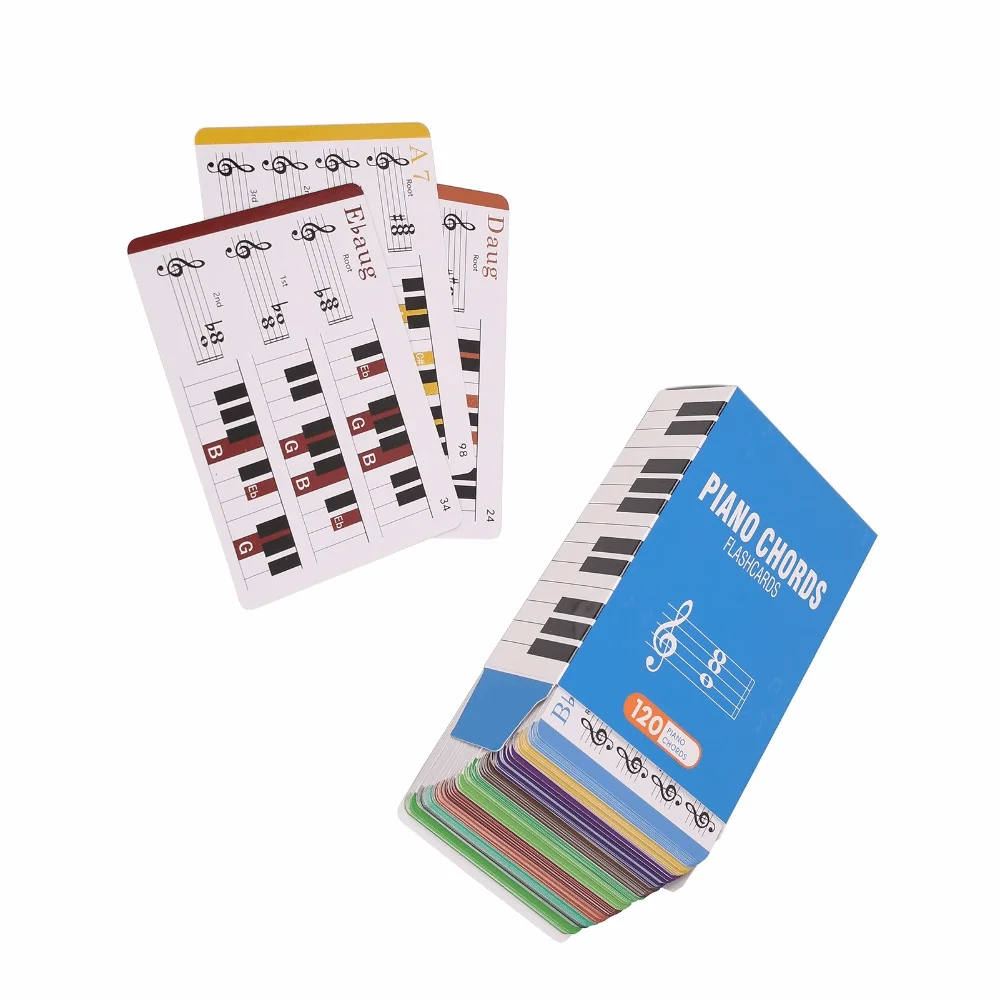 Premium Copperplate Paper Piano Chord Cards Color Coded Color Coded Cards Music Learning Tool For Piano Beginners