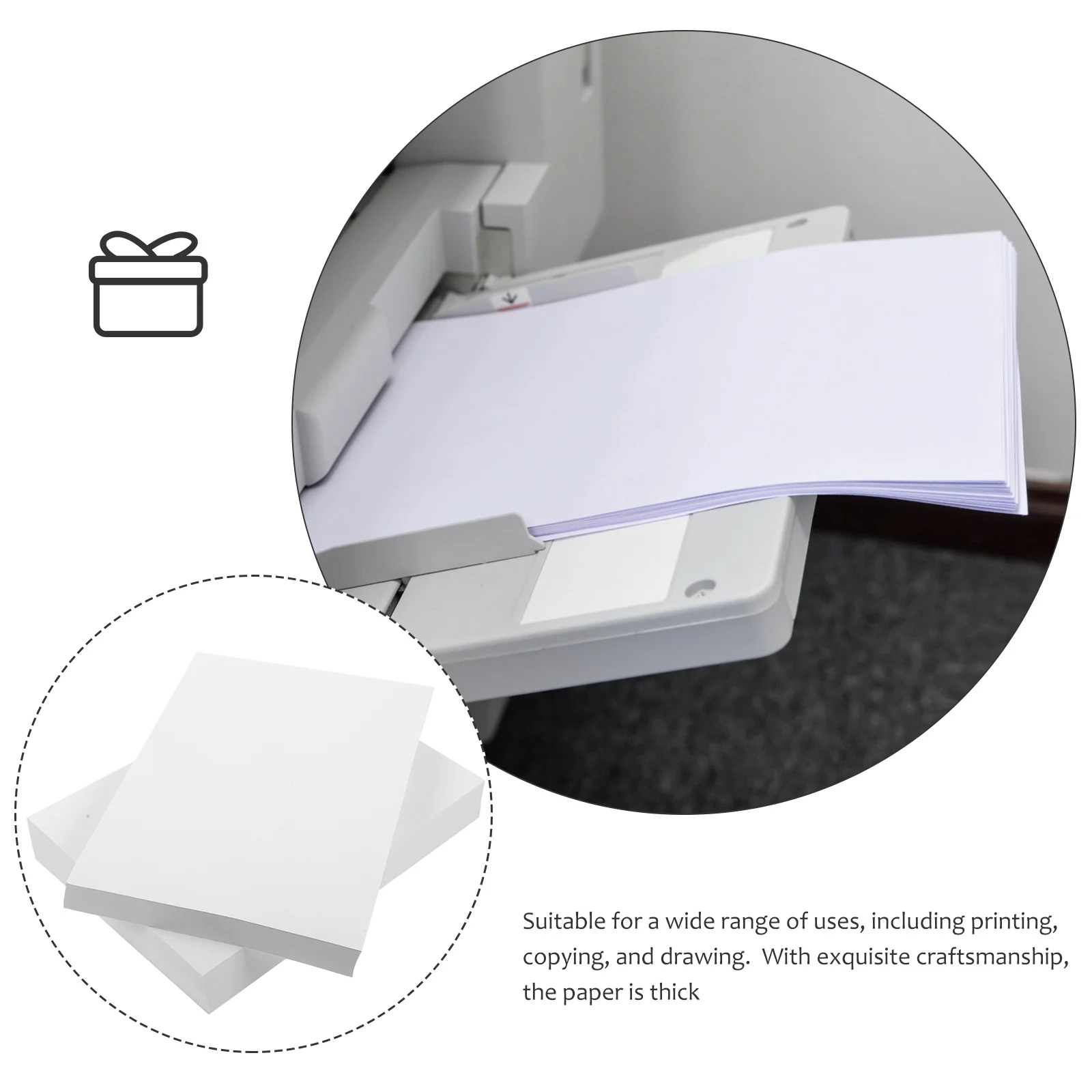 500 Sheets A5 Copy Paper Thick Printer Printing Drawing Multifunction Blank Painting Cardboard Multi-use