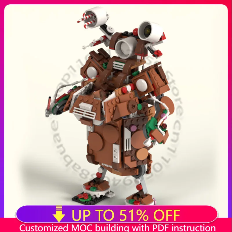 

New 456 PCS MOC Customize Star Battle Robot Mech Gingerbread Model Building Block Brick Assembly DIY Toy Christmas Gift For Kids