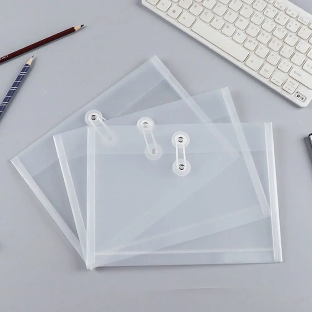 Cartella di file A5/A6 addensata Borsa di plastica trasparente Borsa di cancelleria impermeabile Ufficio scolastico