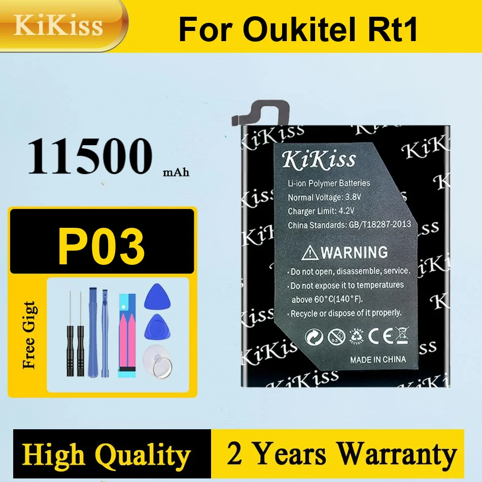 

11500Mah Kikiss Battery RT1(P03) For OUKITEL RT1