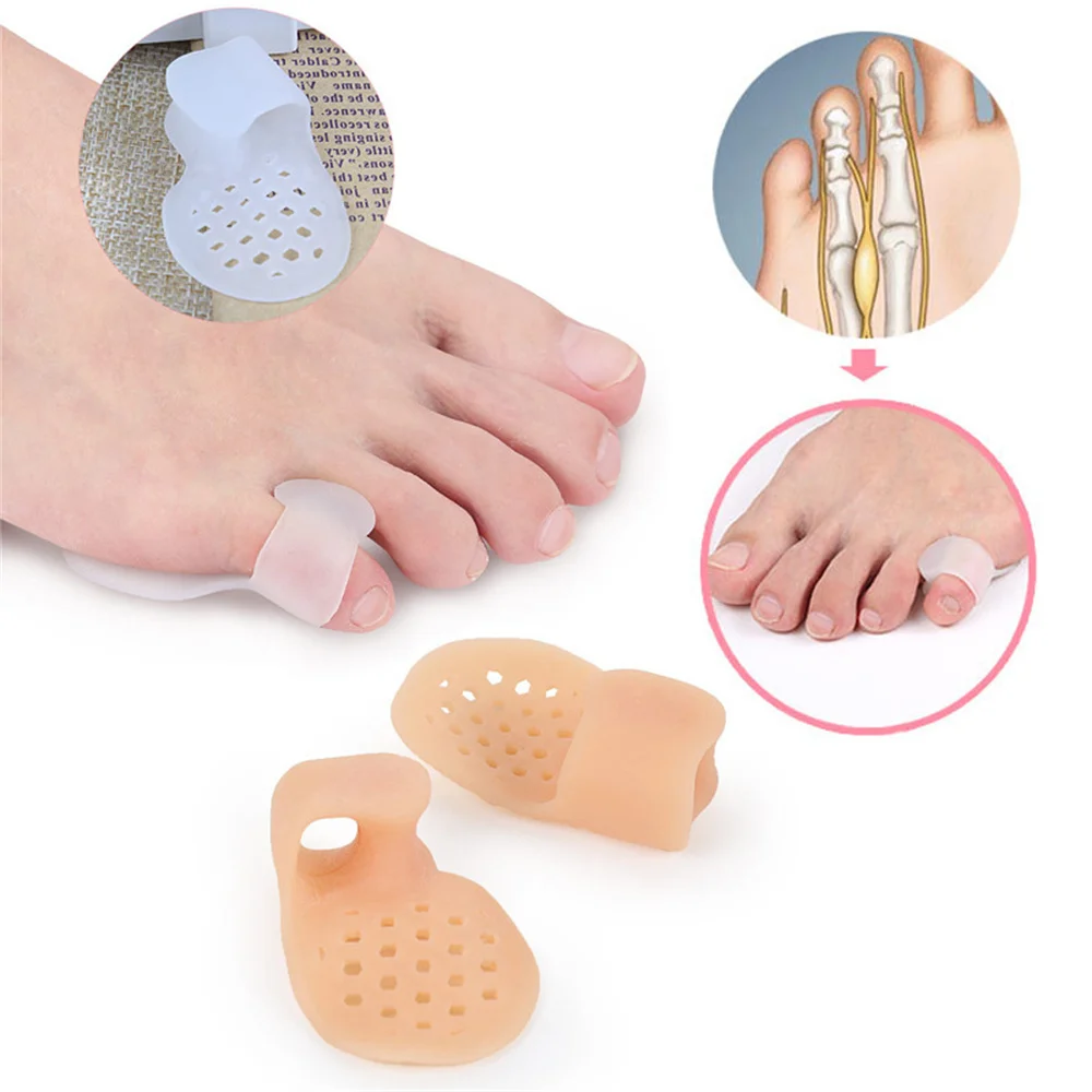 1Pair Little Toe Separator Silicone Gel Thumb Bunion Corrector Callus Blister Protector Hallux Valgus Pain Relief Foot Care Tool