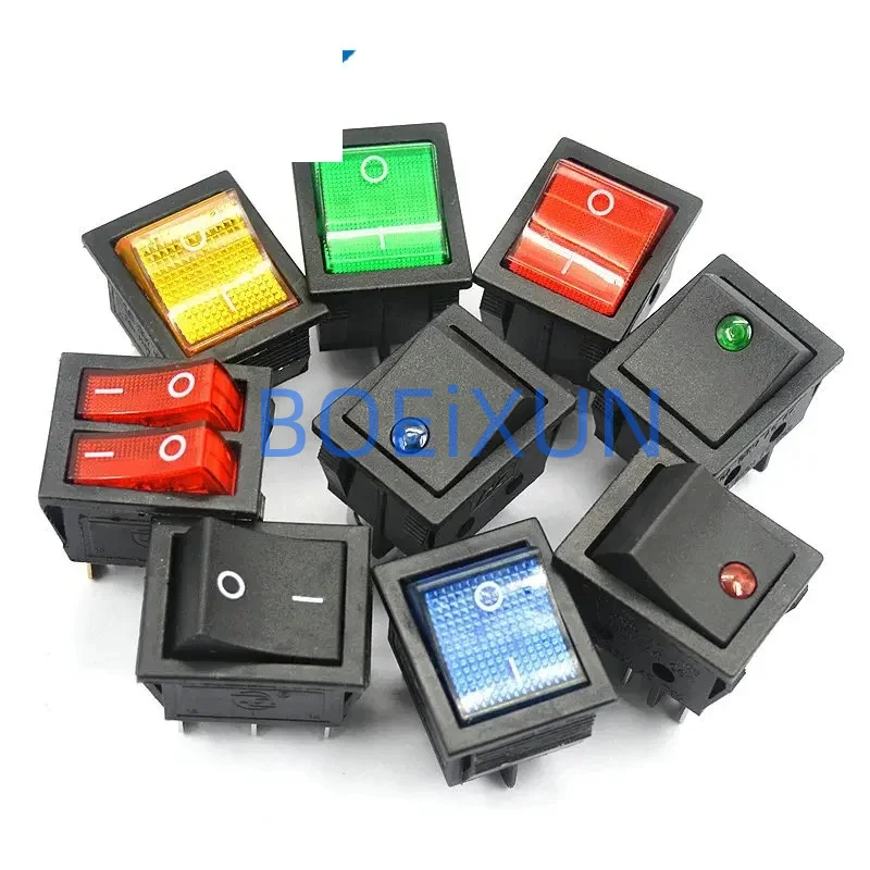 1PCS KCD4  Rocker Switch Power Switch ON-OFF-ON 3 Position 6 Electrical equipment With Light Switch 30A 250VAC/ 16A/20A 125VA