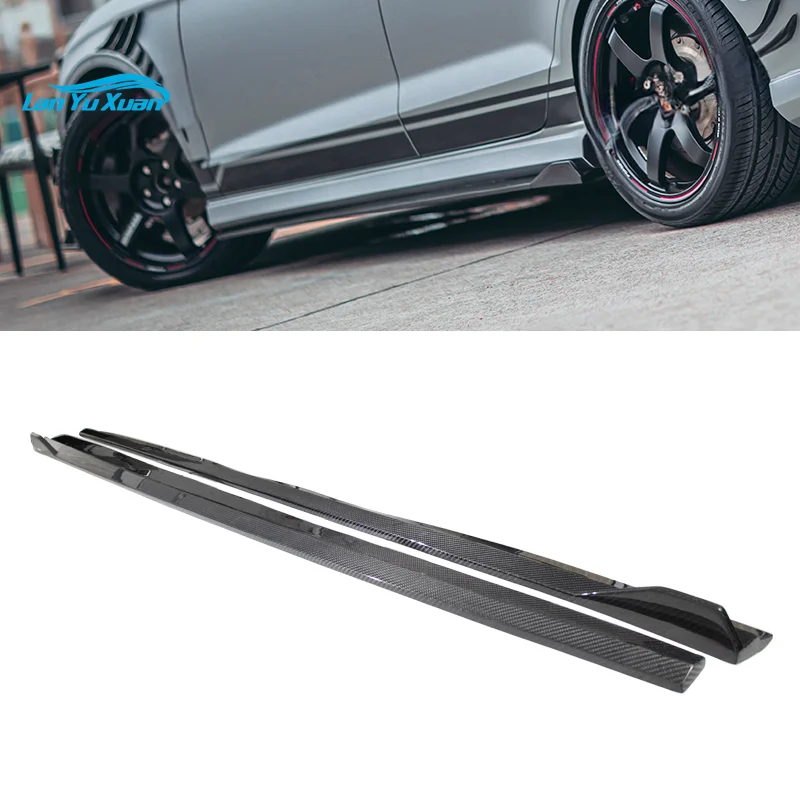 

RS3 Dry Carbon Fiber Car Side Skirts Bumper Extension Lips Splitter Auto Side Skirts For Audi A3 S3 RS3 2017-2019