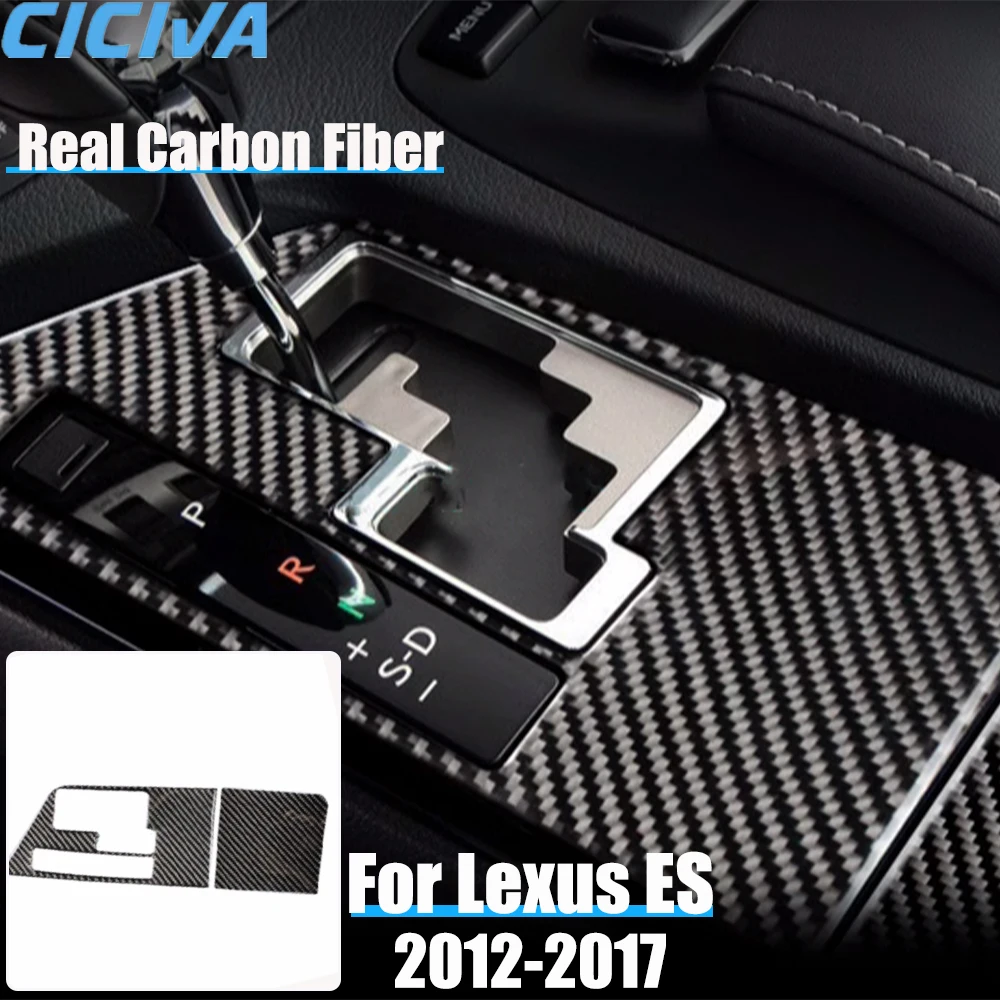

Real Carbon Fiber Car Accessories Center Gear Shift Panel Decorative Cover Soft Sticker For Lexus ES250 ES300h ES350 2012-2017