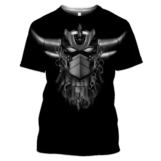 

3D Animated Printed T-shirt for Men and Women, Oversized Design Shirt, Grandizer, Robot, Harajuku Style, Goldorak Y2K Streetwear