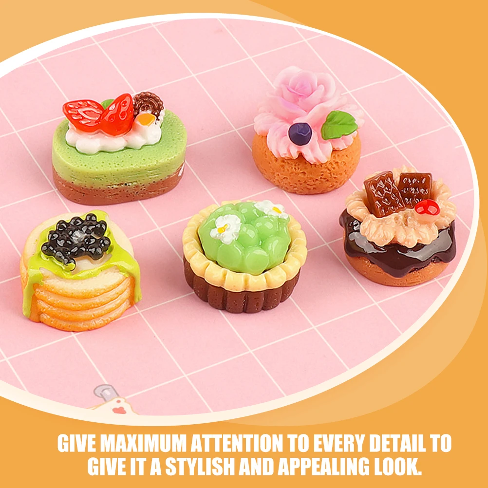 

20 Pcs Simulated Fruit Cake Mini Dessert Model Fake Cake Decor Kitchen Scene House Accessories Realistic Style