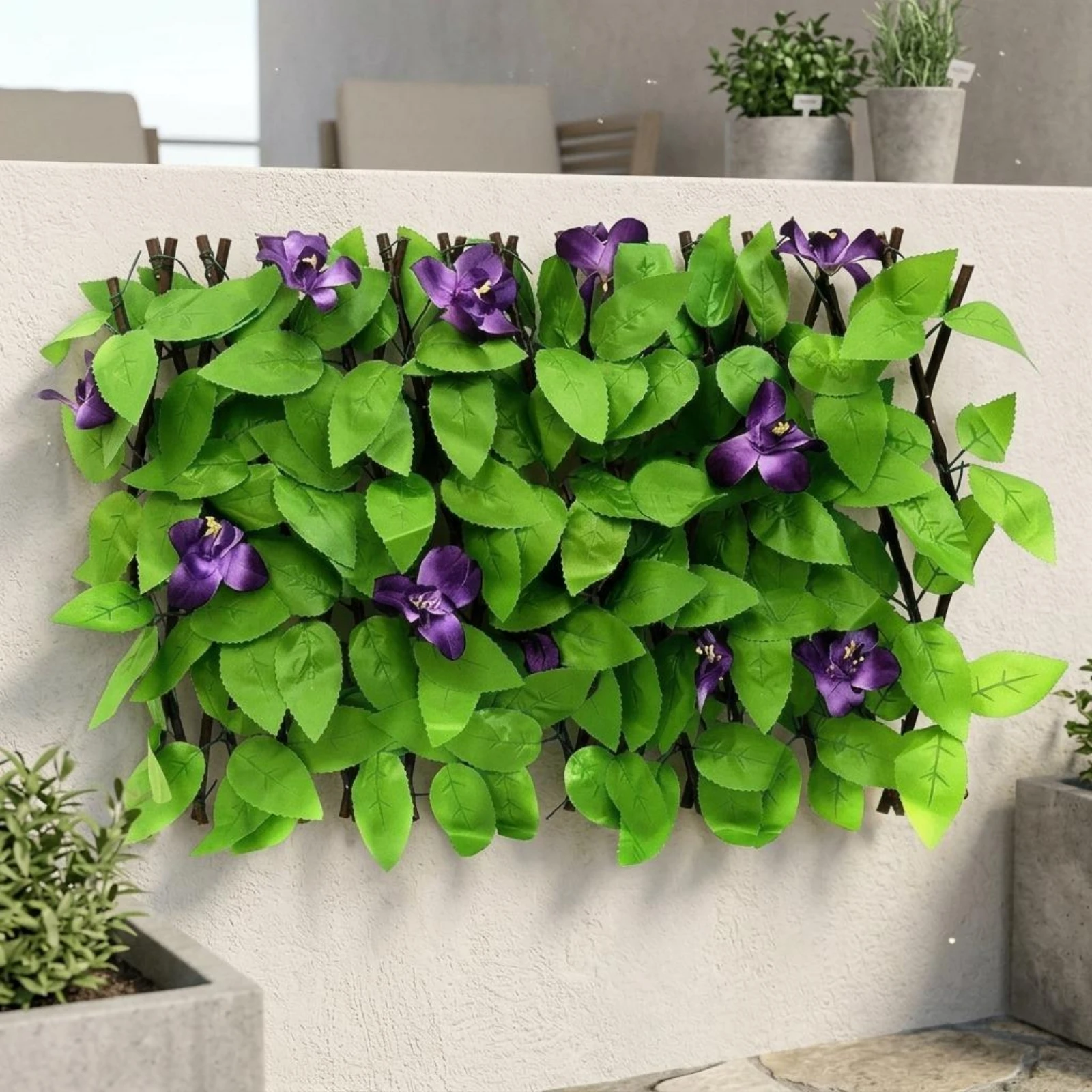 Fake Climbing Foliage Fence Expandable Artificial Climbing Foliage Screen Foliage Privacy Screen Realistic Look Garden Decor