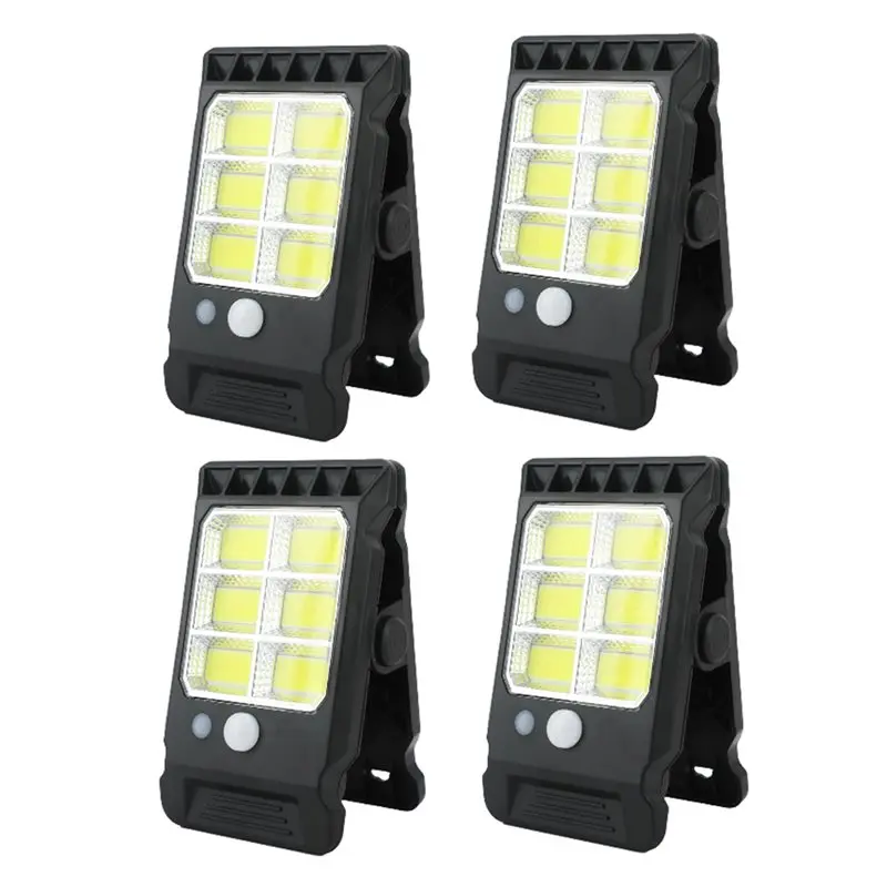 abyp-4-個クリップオンソーラーライト屋外ウォールライト防水セキュリティライトモーションセンサー庭フェンスガレージ壁キャンプ用