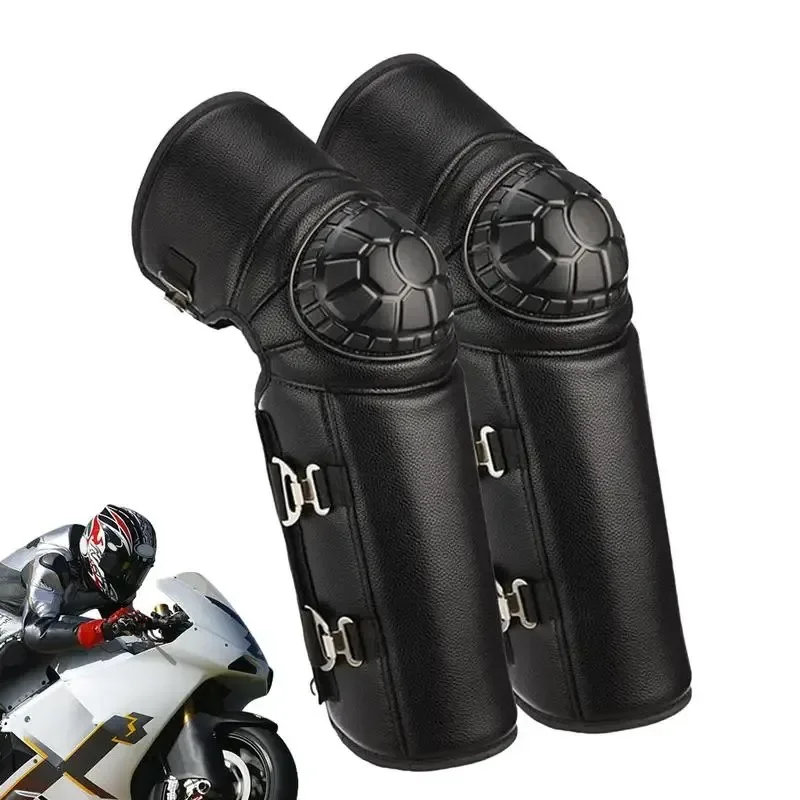 

1 Pair Motorcycle Warm Kneepad Motorbike Riding Knee Pads Windproof Waterproof Winter Outdoor Knee Protective Guard PU Leather